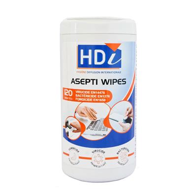 HD Boîte de 120 Lingettes Bactéricides Fongicides et Virucides