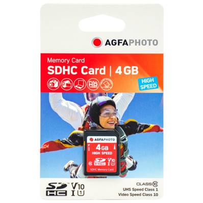 AGFAPHOTO Carte Mémoire SDHC 4go High Speed C10 - RCP Incluse