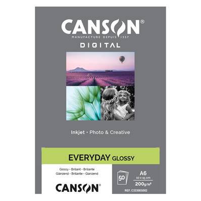 CANSON Papier Digital Everyday Brillant 200g 10,2x12,5cm 50 feuilles