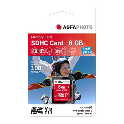 AGFAPHOTO Carte Mémoire SDHC 8go High Speed C10 - RCP Incluse