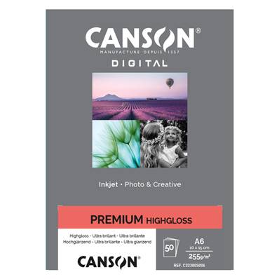 CANSON Papier Digital Premium Ultra Brillant 255g A6 50 feuilles