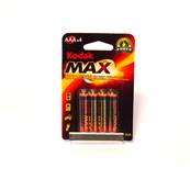 KODAK Piles Max Alcaline K3A/LR03 1,5V x4 Vendu par 10