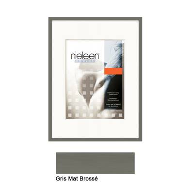 NIELSEN Cadre Photo Aluminium C2 40X50 - Gris Mat Brossé