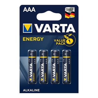 VARTA Piles Energy Alcaline AAA/LR03 x 4  - Lot de 10 