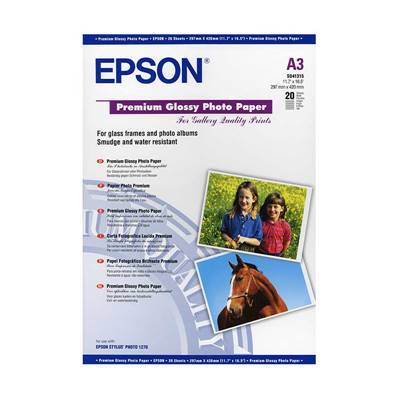 EPSON Papier Photo Premium Glacé 255g A3 20 feuilles