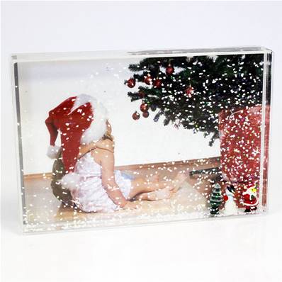 Bloc Photo Plexi Neige Noel 10x15 Lot de 24