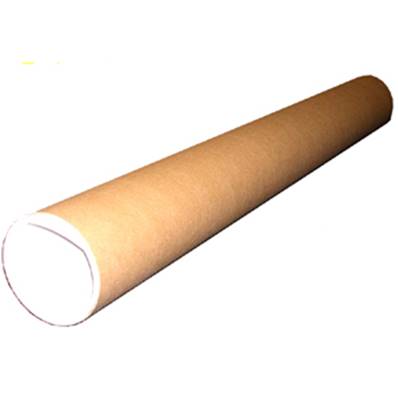 Tube Carton Kraft Brun 65cm ø70/74 + embouts - lot de 10