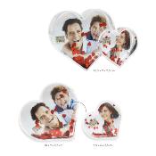 DEKNUDT Cadre Photo Forme Double Coeur 13.5x9cm - vendu par 6