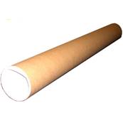 Tube Carton Kraft Brun 65cm 70/74 + embouts - lot de 10