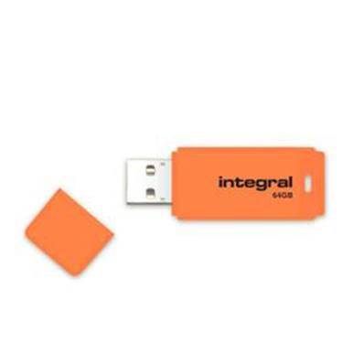 INTEGRAL Clé USB Néon 64GB Orange 3.0 - EcoTaxe comprise