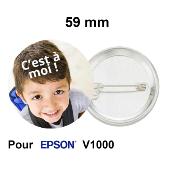 GAMAX - Badge �59mm avec �pingle - pour Epson V1000  - Lot de 100