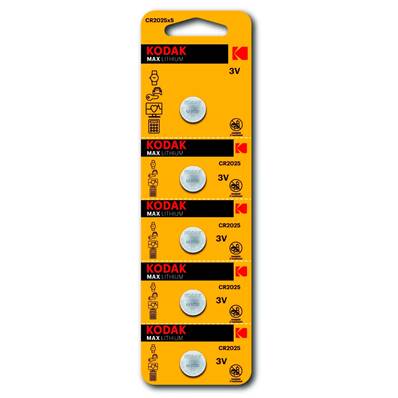 KODAK Piles Bouton Lithium x 5 CR2025 3 V Lot de 12