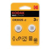 KODAK Piles Bouton Lithium x2 CR2025 3V Vendu par 12