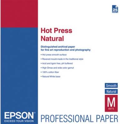 EPSON Papier Hot Press Natural - A2 - 330g/m² - 25 Feuilles