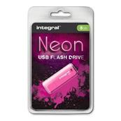 INTEGRAL Clé USB Néon 8GB Rose 2.0 - EcoTaxe comprise