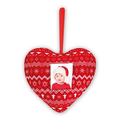 ZEP Coeur Noel rouge à suspendre pour photo 3,5x4,5cm - lot de 12