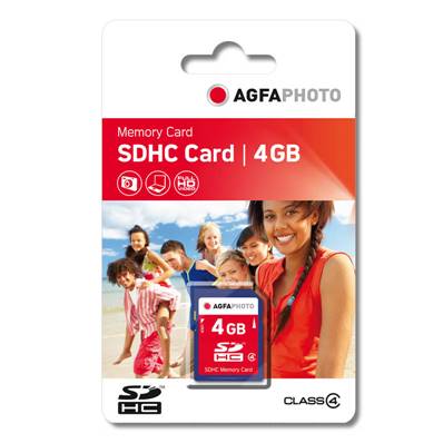 AGFAPHOTO Carte Mémoire SDHC 4 GB 40 - Redevance Copie Privée Incluse