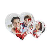 DEKNUDT Cadre Photo Forme Double Coeur 13.5x9cm - vendu par 6