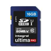 INTEGRAL Carte Mémoire SDHC:XC 16GB Bleu 2.0 - Classe 10