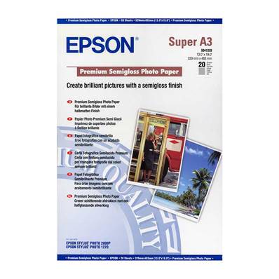 EPSON Papier Photo Premium Semi Glace - A3+ - 20 feuilles