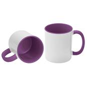 Mug Blanc 320ml (11oz) avec intrieur et poigne VIOLET - lot de 12