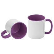 MUG Blanc 11oz/320ml avec intrieur et poigne VIOLET - lot de 12