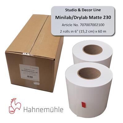 HAHNEMUHLE Papier Mat 230g 15,2cm x 60m pour D700/800/1000 2 rlx
