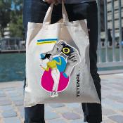 SAC Shopping blanc 100% coton impression DTG - 39x42cm - Lot de 10