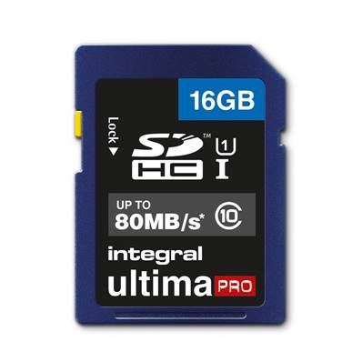INTEGRAL Carte Mémoire SDHC:XC 16GB Bleu 2.0 - Classe 10