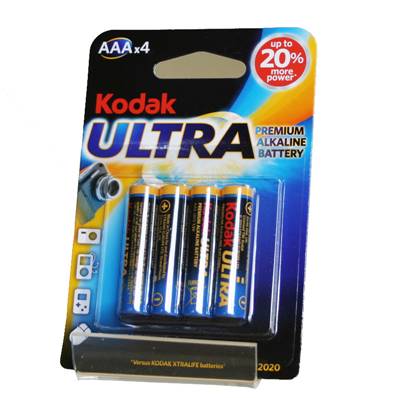 KODAK Piles Ultra Alcaline K3A/LR03 1,5V  x4  Vendu par 10