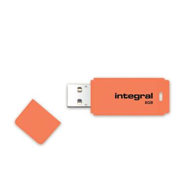 INTEGRAL Clé USB Néon 8GB Orange 2.0 - EcoTaxe comprise