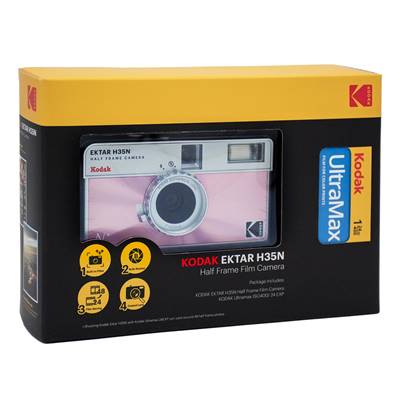 KODAK Appareil Photo Réutilisable Ektar H35N Rose +Film Ultramax 24P