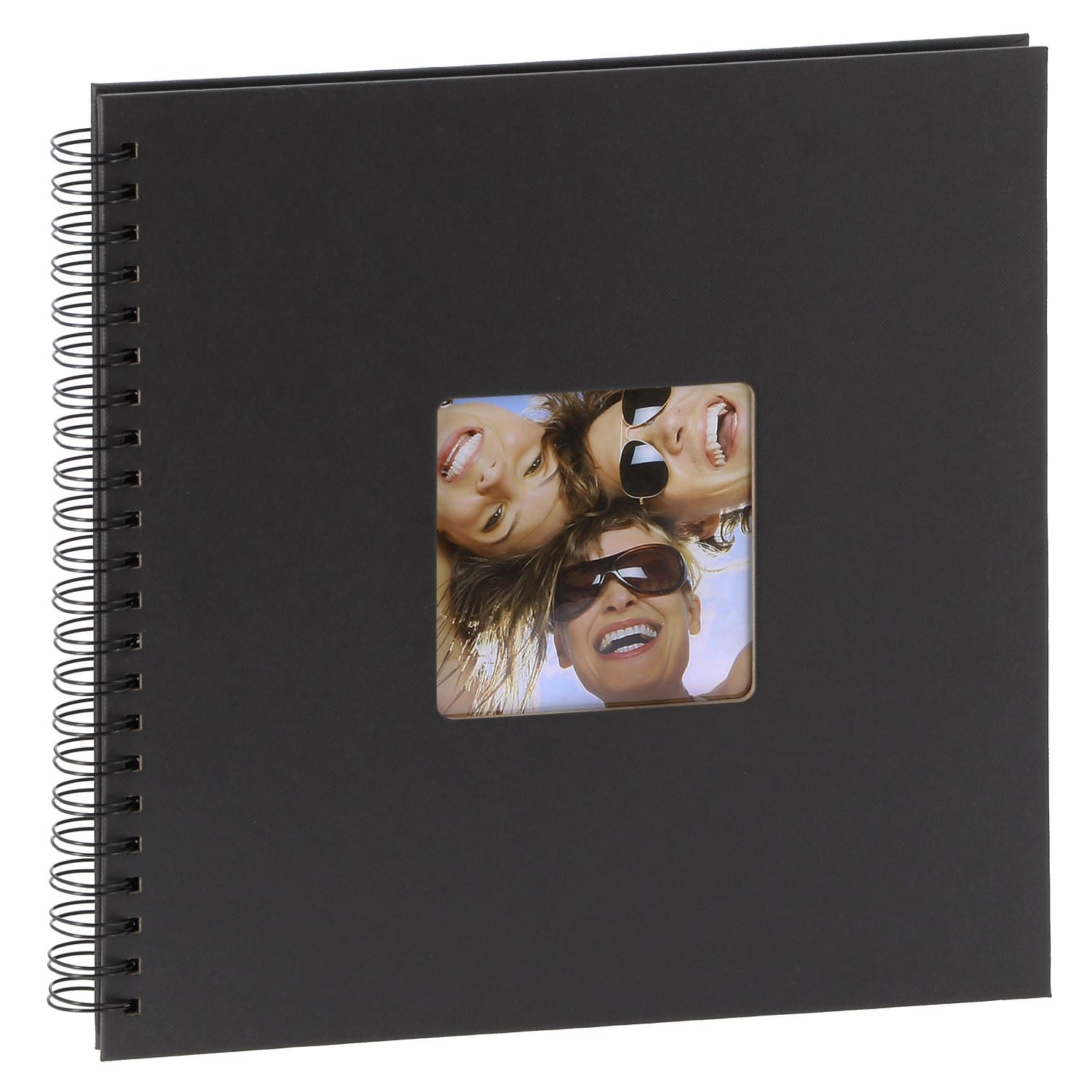 Album photo traditionnel à spirale Fun 30x30cm 200 photos - Noir (Lot de 2)