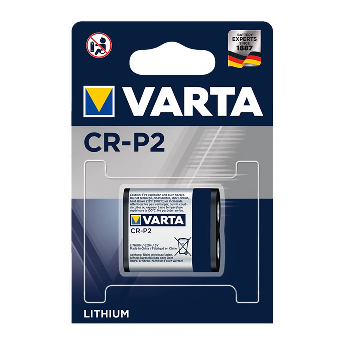 VARTA Piles CRP2 lithium 6V 1450mAh  - vendu par 10