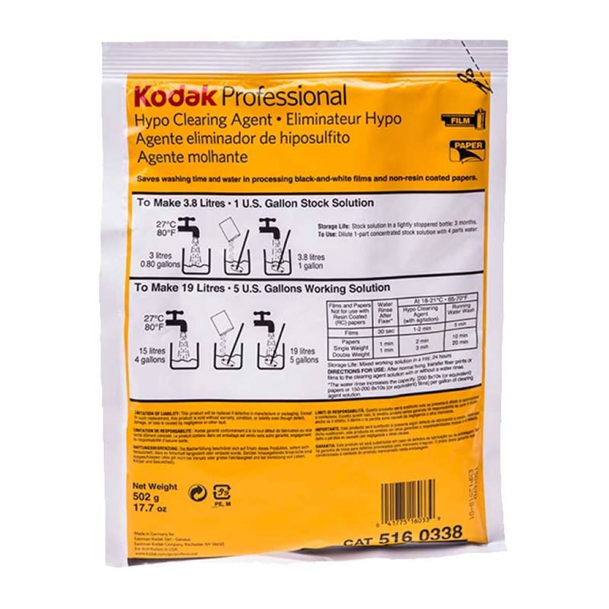 KODAK Chimie HYPO CLEARING AGENT 19L