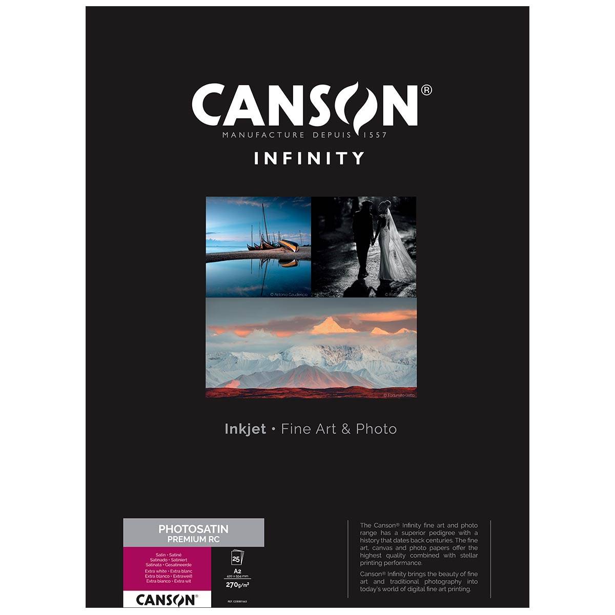 CANSON Infinity Papier PhotoSatin Premium RC 270g A2 25 feuilles