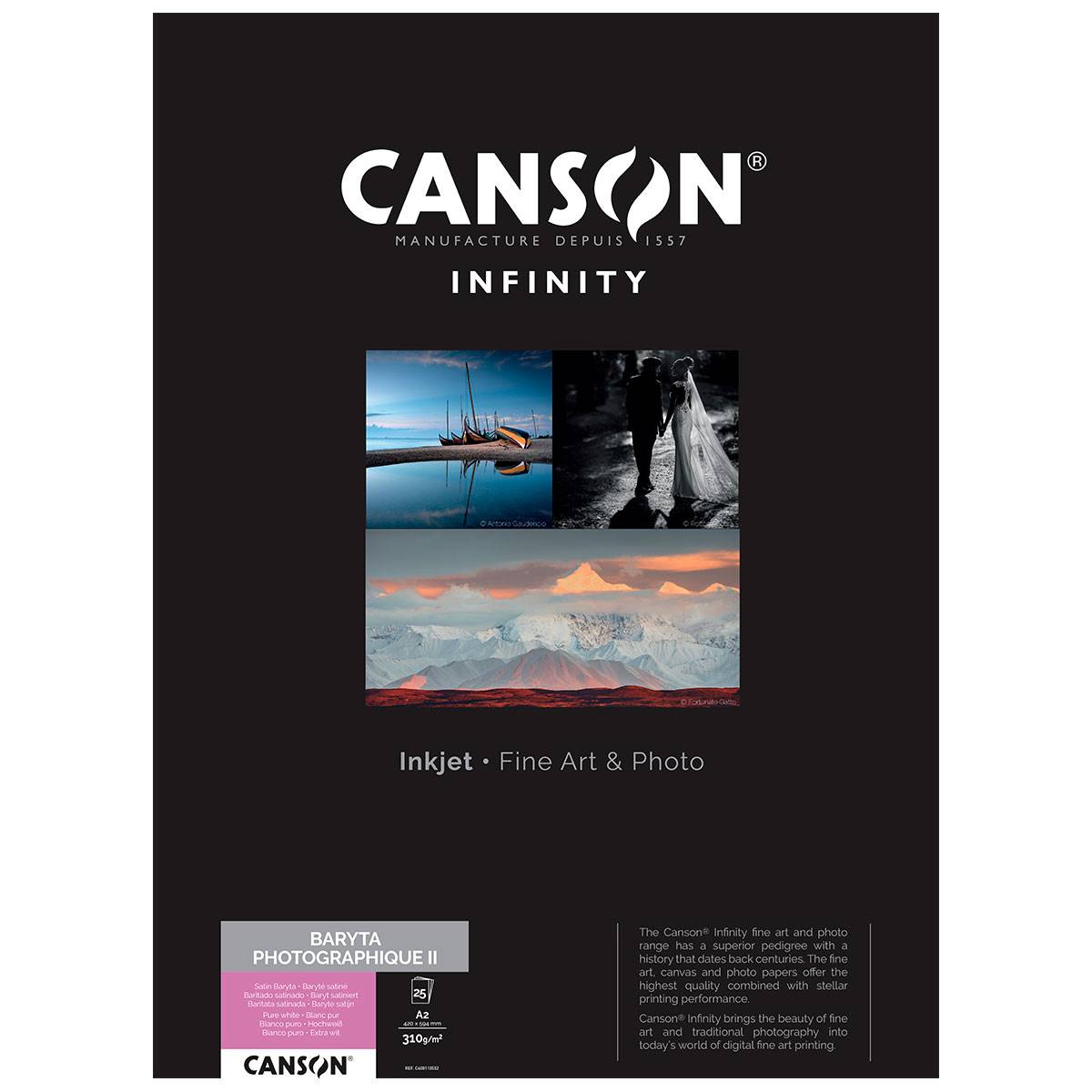 CANSON Infinity Papier Baryta Photographique II 310g A2 25 feuilles