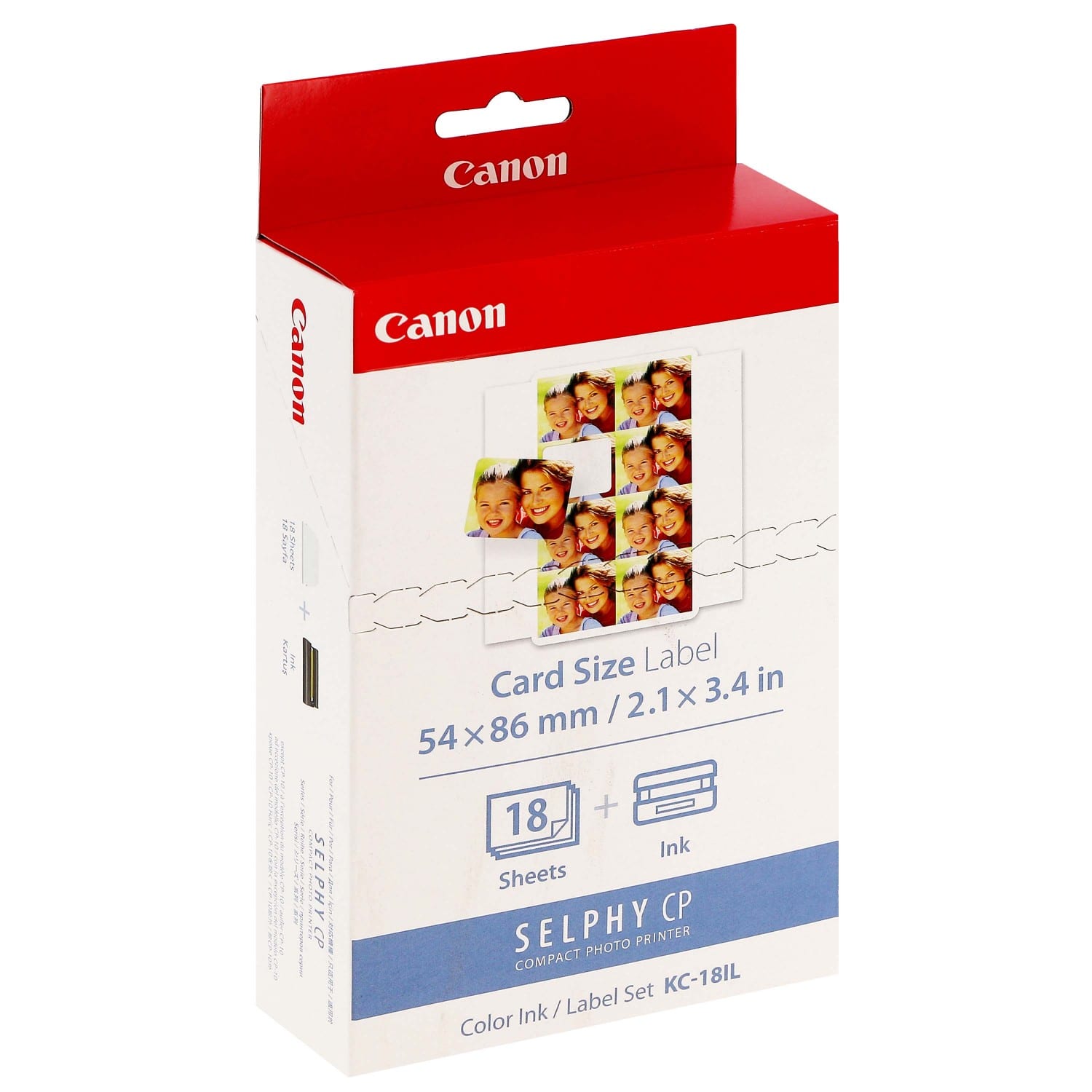 Consommable thermique Kit KC-18IL pour Selphy CP - 18 Feuilles de 8 Autocollants Format Carte de Crédit