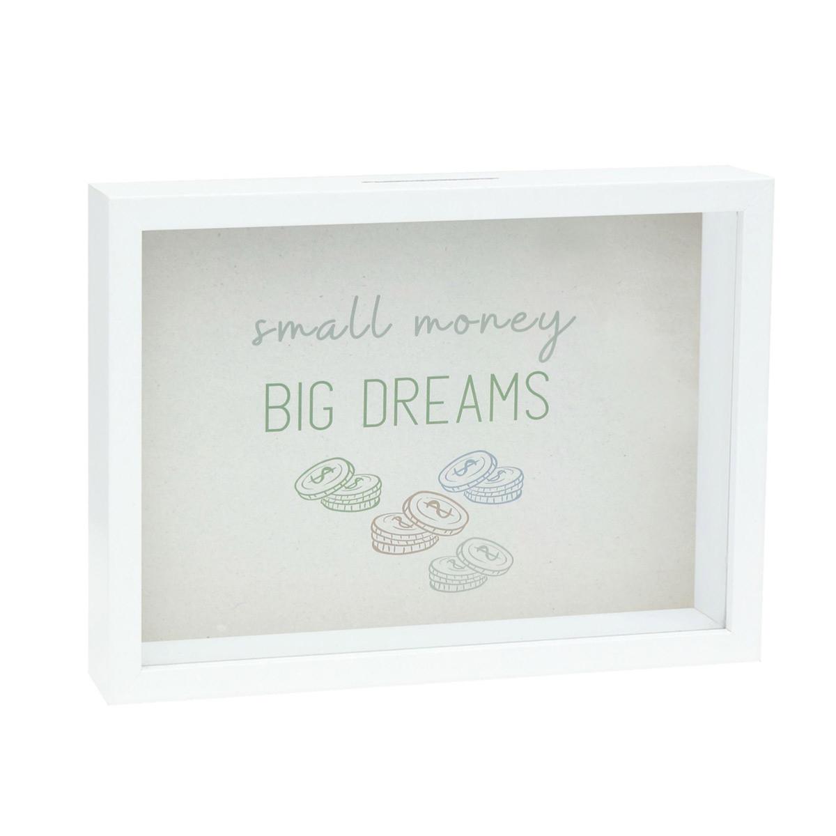 DEKNUDT Tirelire Bois Blanc pour photo 13x18cm  - Lot de 4