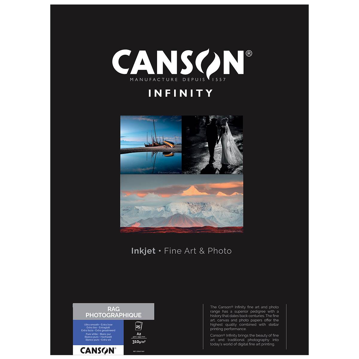 CANSON Infinity Papier Rag Photographique 310g A2 25 feuilles