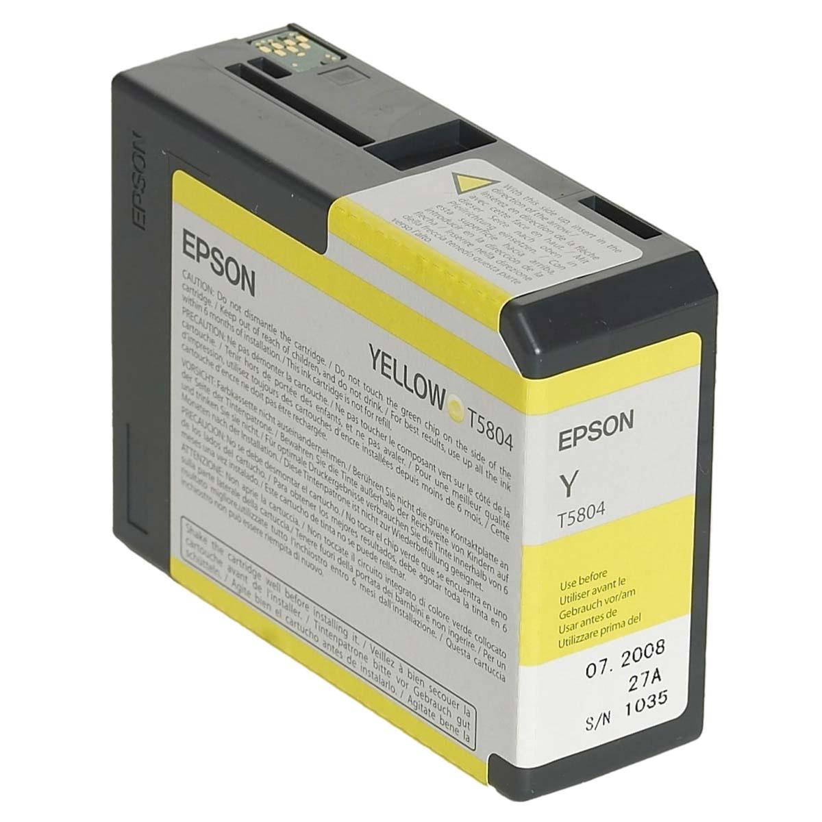 EPSON Encre T5804 Jaune (Y) pour 3800/3880 Pro 80ml