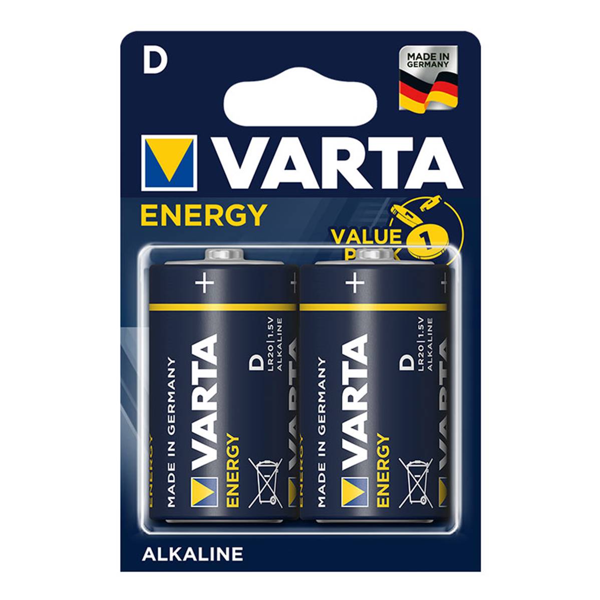 VARTA Piles Energy Alcaline D/LR20 x2  - vendu par 10