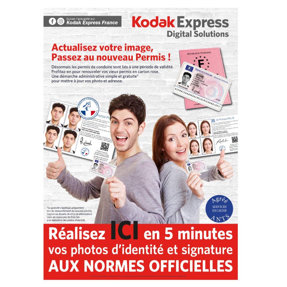 KODAK EXPRESS Poster Photo d'identité Permis de conduire