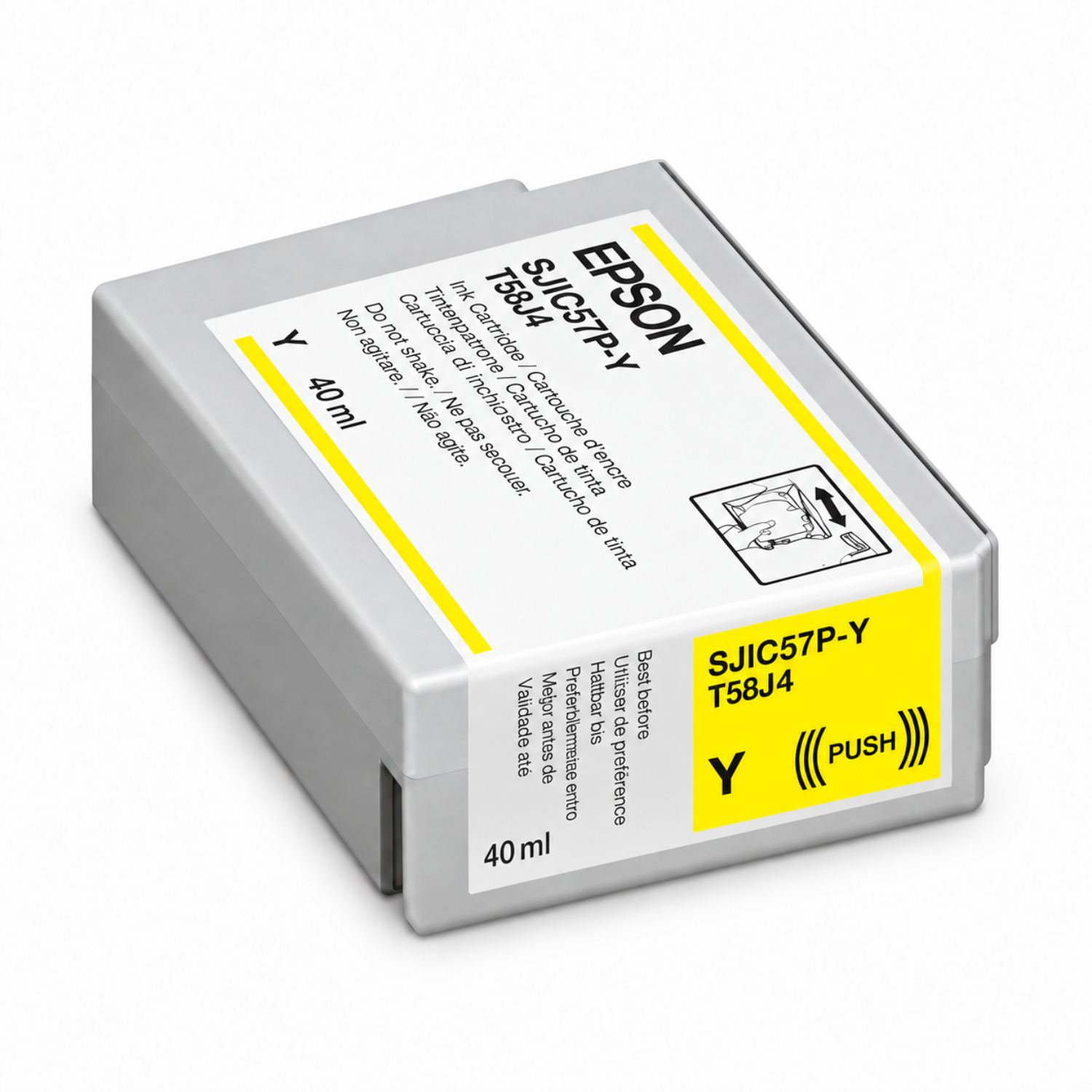 Cartouche d’encre JAUNE (SJIC57P-Y) pour imprimante CW-D3800e - 40ml (T58J4)