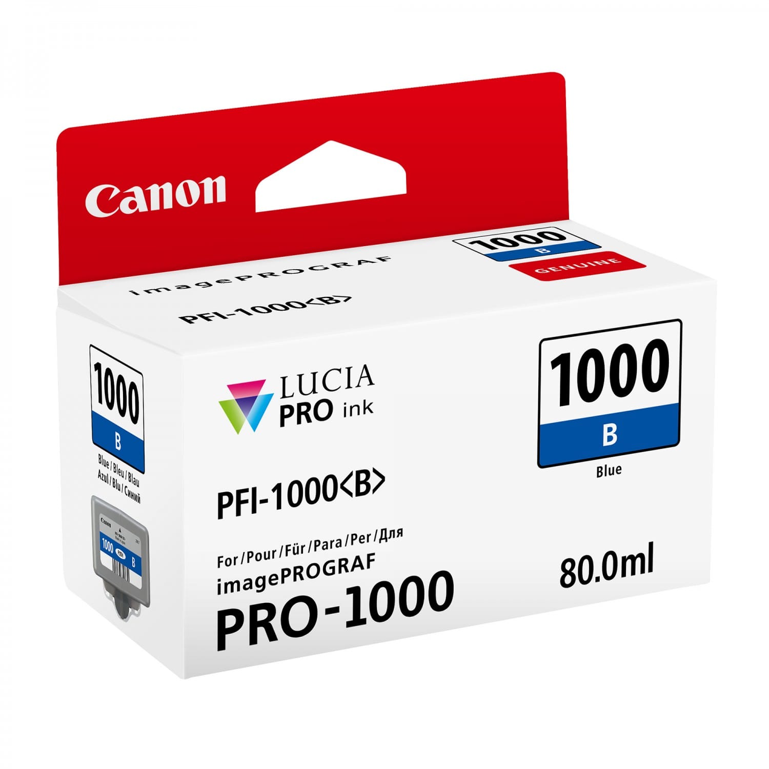 Cartouche PFI-1000B BLEU pour imagePROGRAF PRO-1000 (80ml)