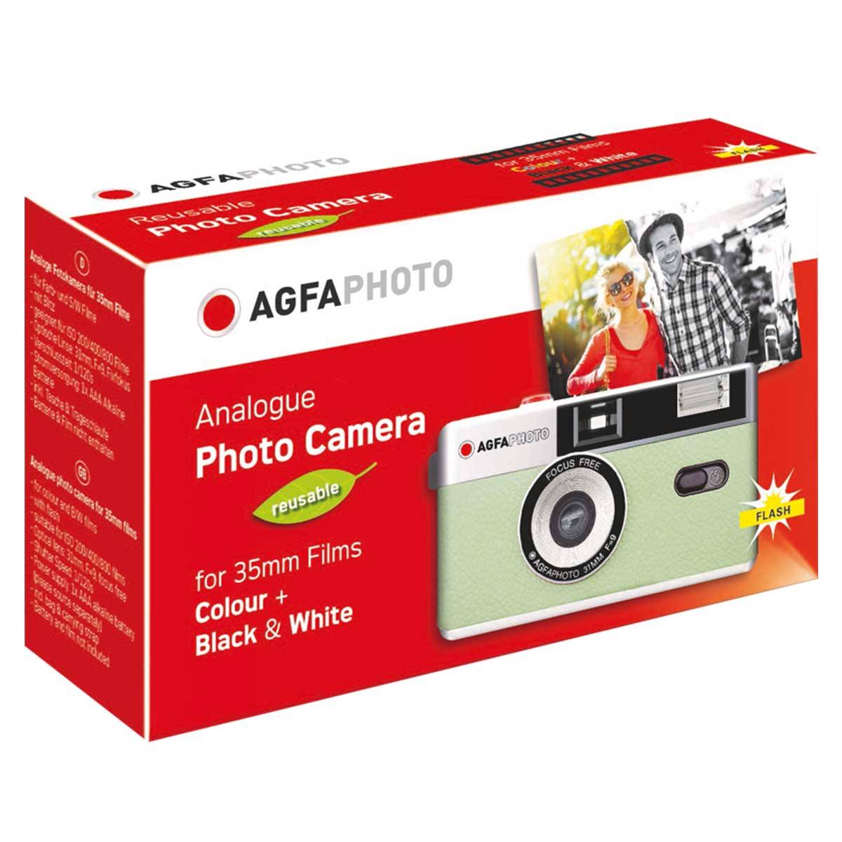AGFAPHOTO Appareil Argentique Réutilisable 35mm - vert anis