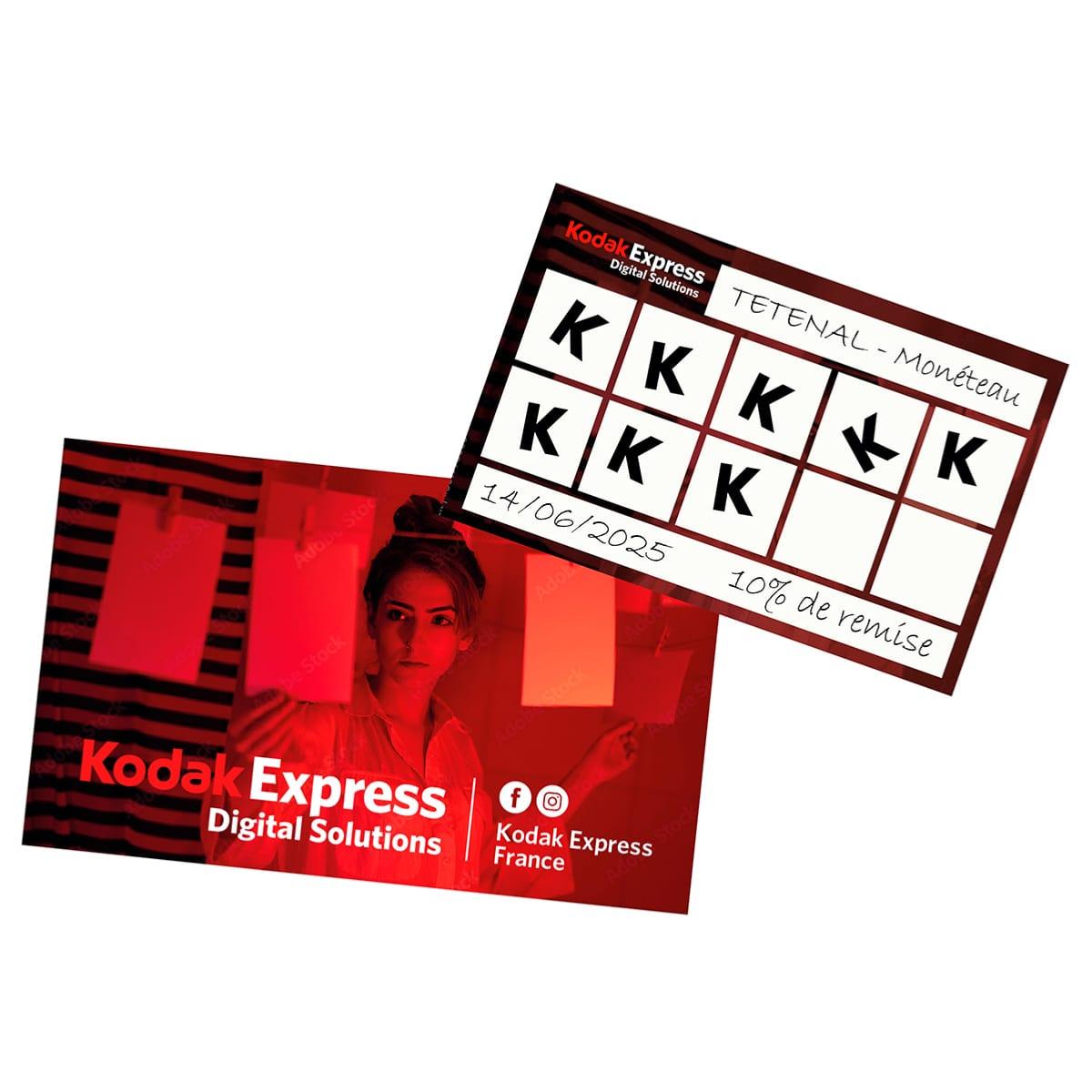 KODAK EXPRESS Carte de fidélité - Lot de 200