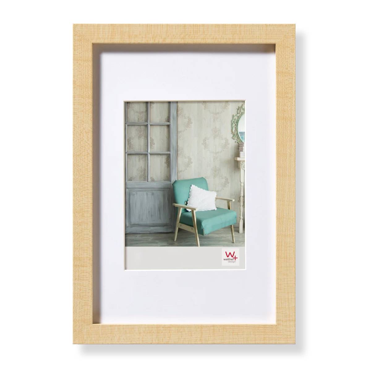 WALTHER Cadre bois Stockholm 15x20cm - Couleur Chêne Clair - Lot de 4