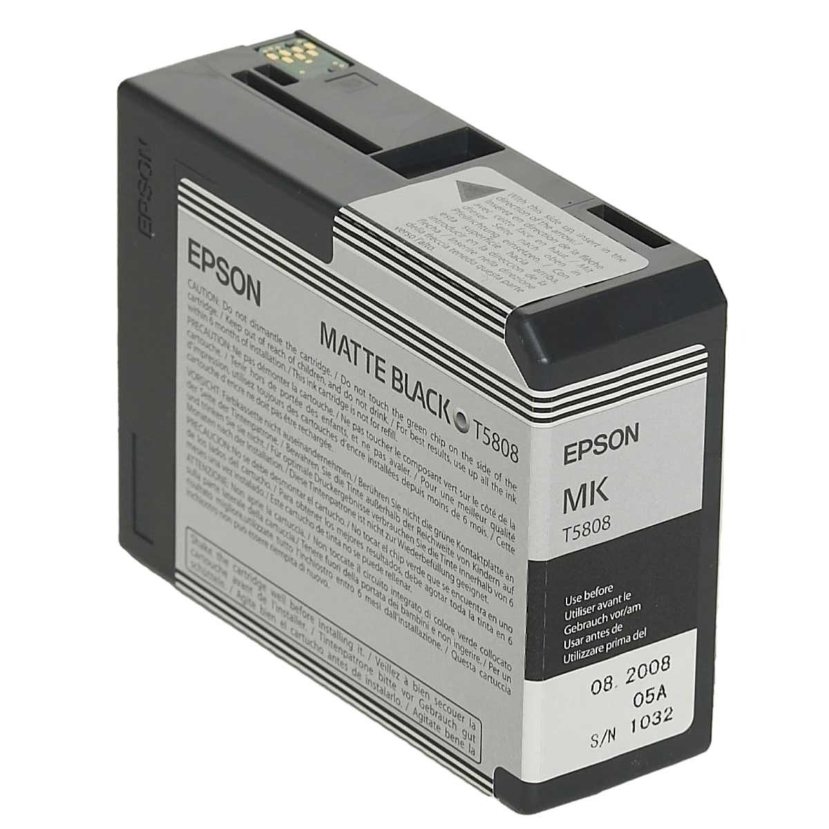 EPSON Encre T5808 Noir Mat (MK) pour 3800/3880 Pro 80 ml