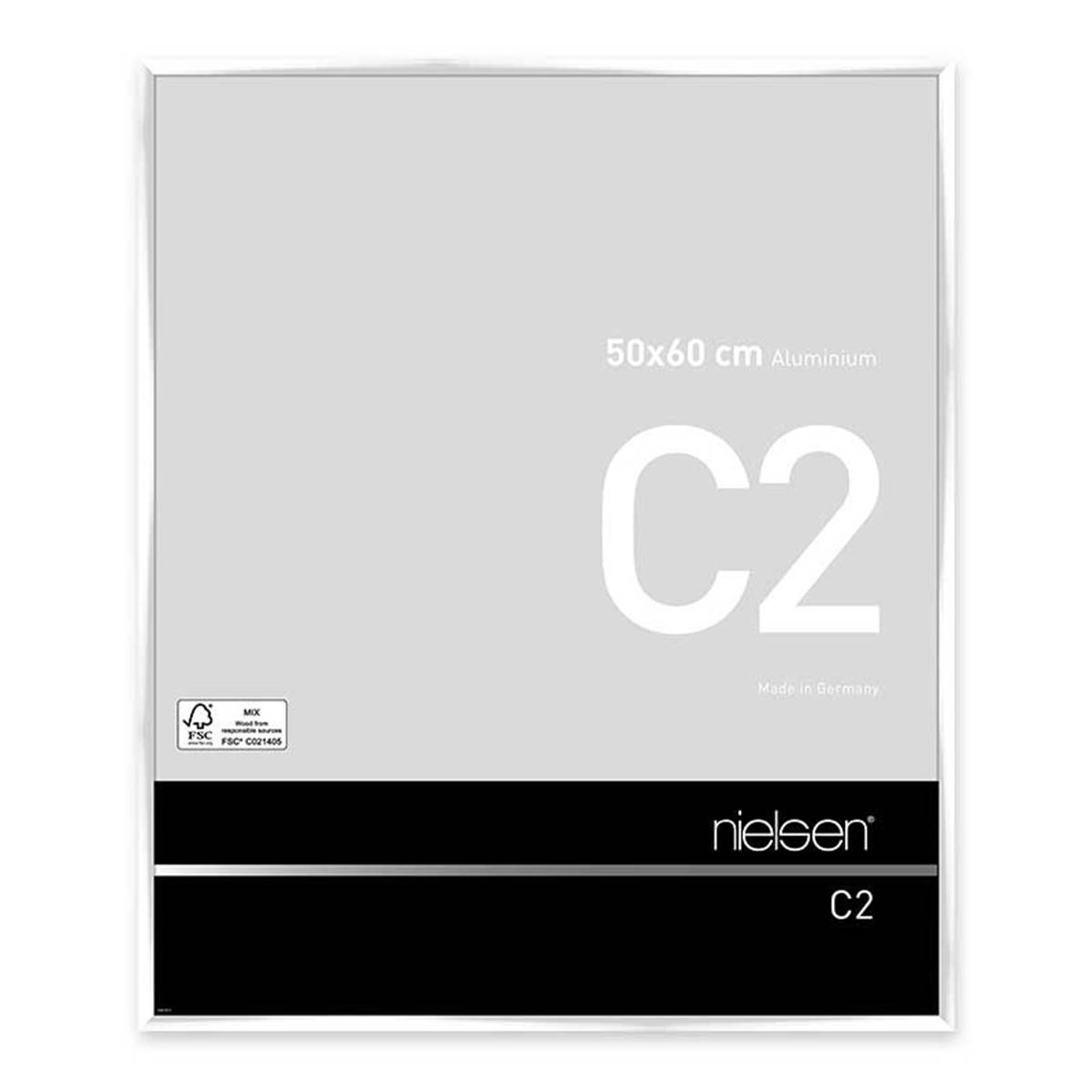 NIELSEN Cadre Photo Aluminium C2 50X60 - Blanc Brillant